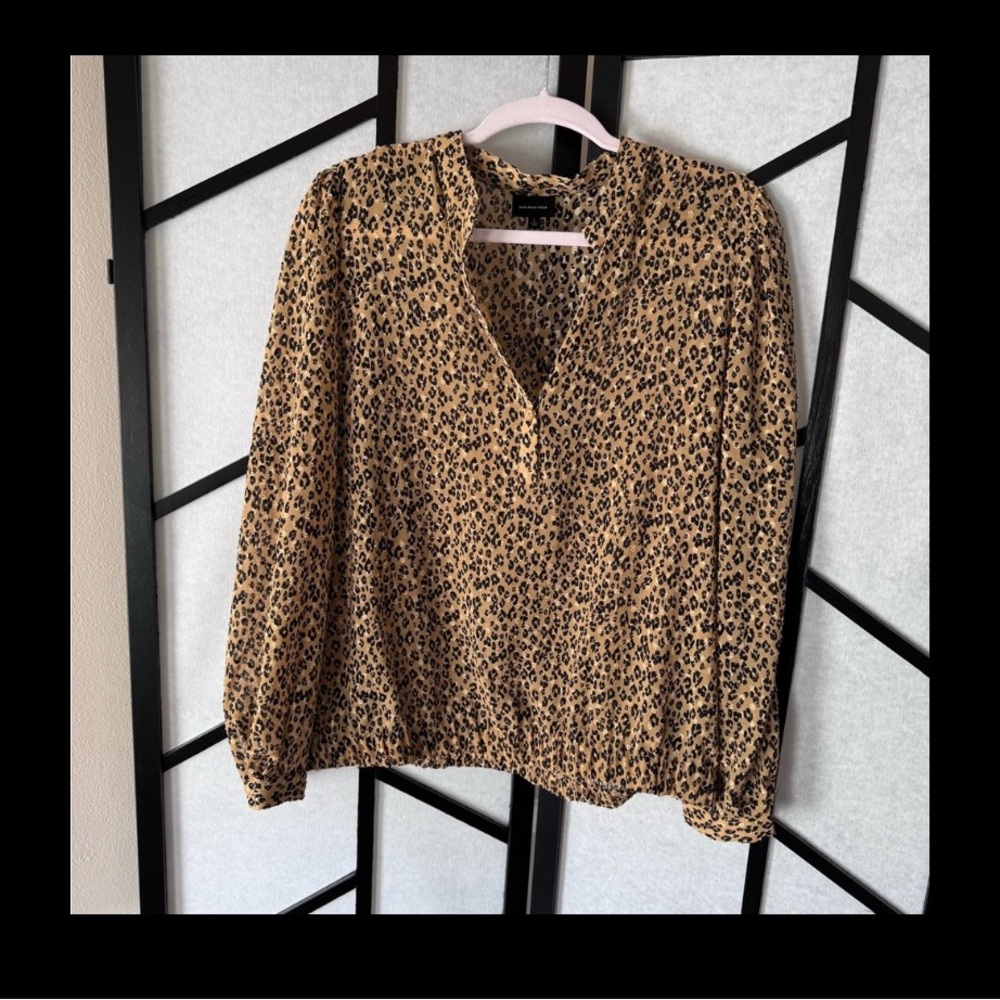 Who What Wear shear animal print blouse
Size L